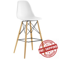 Modway EEI-1701-WHI Pyramid Bar Stool in White