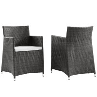 Modway EEI-1738-BRN-WHI-SET Junction Armchair Outdoor Patio Wicker Set of 2 in Brown White