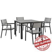 Modway EEI-1745-BRN-GRY-SET Maine 6 Piece Outdoor Patio Dining Set in Brown Gray