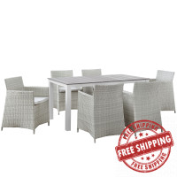 Modway EEI-1748-GRY-WHI-SET Junction 7 Piece Outdoor Patio Dining Set in Gray White