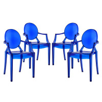 Modway EEI-1769-BLU Casper Dining Armchairs Set of 4 in Blue