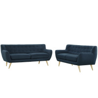 Modway EEI-1785-AZU-SET Remark 2 Piece Living Room Set in Azure