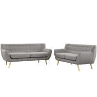 Modway EEI-1785-LGR-SET Remark 2 Piece Living Room Set Light Gray