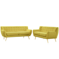 Modway EEI-1785-SUN-SET Remark 2 Piece Living Room Set in Sunny