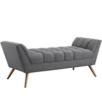 Modway EEI-1789-DOR Response Medium Fabric Bench in Gray