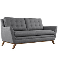 Modway EEI-1799-DOR Beguile Fabric Loveseat in Gray