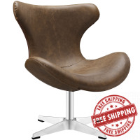 Modway EEI-1804-BRN Helm Lounge Chair in Brown