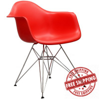 Modway EEI-181-RED Paris Dining Armchair in Red