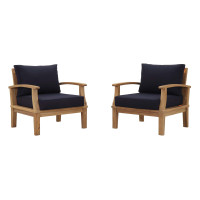 Modway EEI-1819-NAT-NAV-SET Marina 2 Piece Outdoor Patio Teak Set