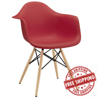 Modway EEI-182-RED Pyramid Dining Armchair in Red