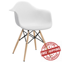 Modway EEI-182-WHI Pyramid Dining Armchair in White