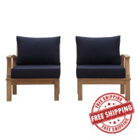 Modway EEI-1822-NAT-NAV-SET Marina 2 Piece Outdoor Patio Teak Set