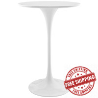 Modway EEI-1825-WHI Lippa 28" Wood Bar Table in White