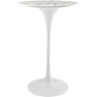 Modway EEI-1827-WHI Lippa 28" Artificial Marble Bar Table in White