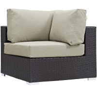 Modway EEI-1840-EXP-BEI Convene Outdoor Patio Corner in Espresso Beige