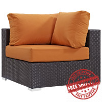 Modway EEI-1840-EXP-ORA Convene Outdoor Patio Corner in Espresso Orange