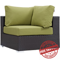 Modway EEI-1840-EXP-PER Convene Outdoor Patio Corner in Espresso Peridot