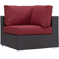 Modway EEI-1840-EXP-RED Convene Outdoor Patio Corner in Espresso Red