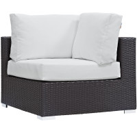Modway EEI-1840-EXP-WHI Convene Outdoor Patio Corner in Espresso White