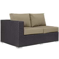 Modway EEI-1842-EXP-MOC Convene Outdoor Patio Left Arm Loveseat in Espresso Mocha