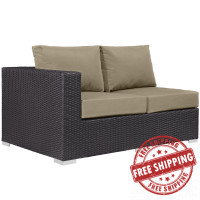 Modway EEI-1842-EXP-MOC Convene Outdoor Patio Left Arm Loveseat in Espresso Mocha