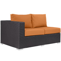 Modway EEI-1842-EXP-ORA Convene Outdoor Patio Left Arm Loveseat in Espresso Orange