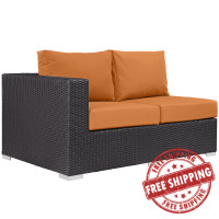 Modway EEI-1842-EXP-ORA Convene Outdoor Patio Left Arm Loveseat in Espresso Orange