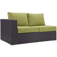 Modway EEI-1842-EXP-PER Convene Outdoor Patio Left Arm Loveseat in Espresso Peridot