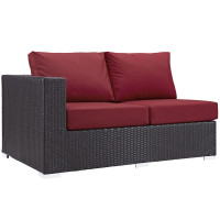 Modway EEI-1842-EXP-RED Convene Outdoor Patio Left Arm Loveseat in Espresso Red