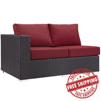 Modway EEI-1842-EXP-RED Convene Outdoor Patio Left Arm Loveseat in Espresso Red