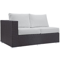 Modway EEI-1842-EXP-WHI Convene Outdoor Patio Left Arm Loveseat in Espresso White