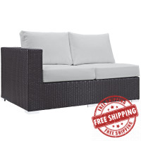 Modway EEI-1842-EXP-WHI Convene Outdoor Patio Left Arm Loveseat in Espresso White