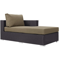 Modway EEI-1843-EXP-MOC Convene Outdoor Patio Fabric Right Arm Chaise in Espresso Mocha