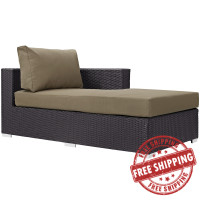 Modway EEI-1843-EXP-MOC Convene Outdoor Patio Fabric Right Arm Chaise in Espresso Mocha