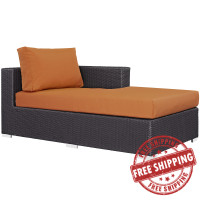 Modway EEI-1843-EXP-ORA Convene Outdoor Patio Fabric Right Arm Chaise in Espresso Orange