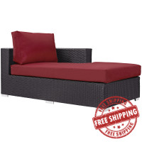 Modway EEI-1843-EXP-RED Convene Outdoor Patio Fabric Right Arm Chaise in Espresso Red