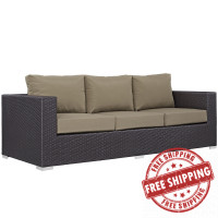 Modway EEI-1844-EXP-MOC Convene Outdoor Patio Sofa in Espresso Mocha