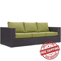 Modway EEI-1844-EXP-PER Convene Outdoor Patio Sofa in Espresso Peridot