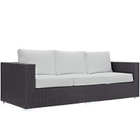Modway EEI-1844-EXP-WHI Convene Outdoor Patio Sofa in Espresso White