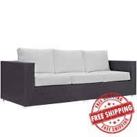 Modway EEI-1844-EXP-WHI Convene Outdoor Patio Sofa in Espresso White