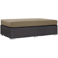 Modway EEI-1847-EXP-MOC Convene Outdoor Patio Fabric Rectangle Ottoman in Espresso Mocha