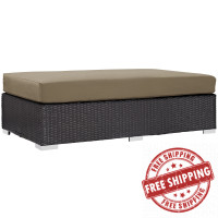 Modway EEI-1847-EXP-MOC Convene Outdoor Patio Fabric Rectangle Ottoman in Espresso Mocha