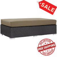 Modway EEI-1847-EXP-MOC Convene Outdoor Patio Fabric Rectangle Ottoman in Espresso Mocha