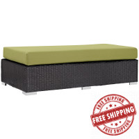 Modway EEI-1847-EXP-PER Convene Outdoor Patio Fabric Rectangle Ottoman in Espresso Peridot