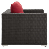 Modway EEI-1850-CHC-RED Sojourn Outdoor Patio Sunbrella Armchair