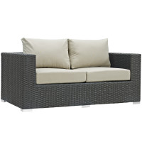 Modway EEI-1851-CHC-BEI Sojourn Outdoor Patio Sunbrella Loveseat in Canvas Antique Beige