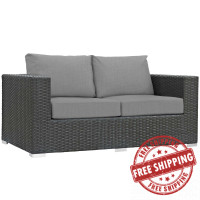 Modway EEI-1851-CHC-GRY Sojourn Outdoor Patio Sunbrella Loveseat