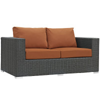 Modway EEI-1851-CHC-TUS Sojourn Outdoor Patio Sunbrella Loveseat in Canvas Tuscan