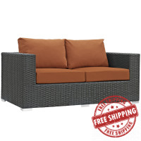 Modway EEI-1851-CHC-TUS Sojourn Outdoor Patio Sunbrella Loveseat in Canvas Tuscan