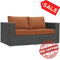 Modway EEI-1851-CHC-TUS Sojourn Outdoor Patio Sunbrella Loveseat in Canvas Tuscan